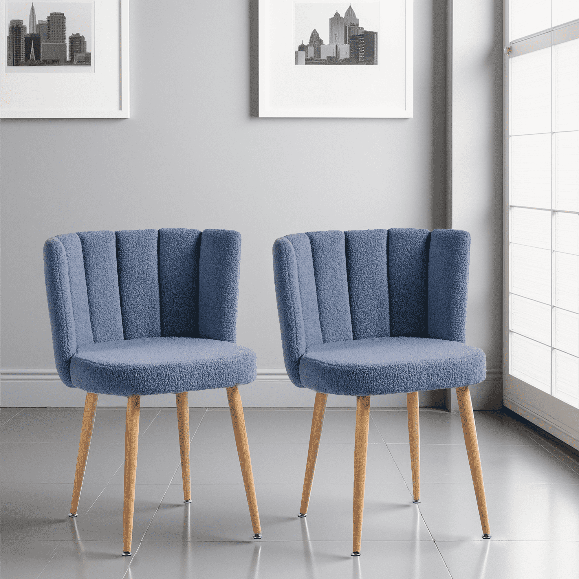 MAYEERTY Modern Blue Dining Chairs Set of 2 - For Dining/Living Room