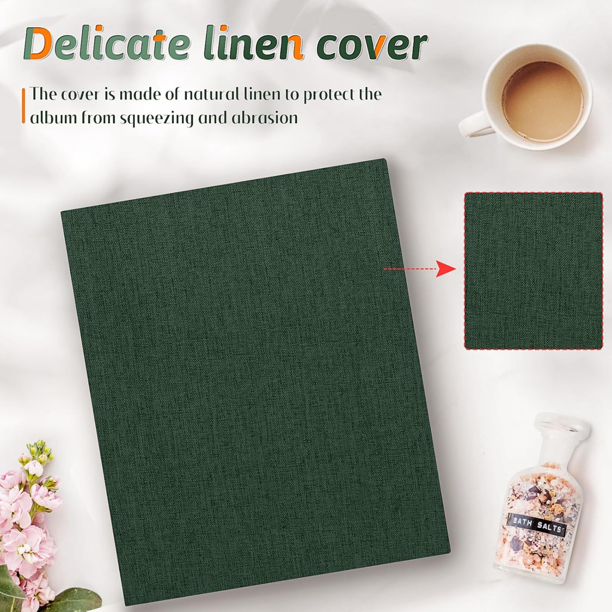 Photo Album 4x6 200/600 Pockets for Wedding Gifts, Linen Hardcover Picture Albums for Family Anniversary Baby Vacation Pictures