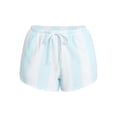 thumbnail image 5 of No Boundaries Striped French Terry Baja Shorts, Women's and Women's Plus, 5 of 5