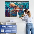 thumbnail image 5 of Stained Glass Style 8 Pack Art Acoustic Panels Sound Absorbing Glowing Baroque Octopus Coral Underwater Decorative Soundproof Wall Panels Self Adhesive for Nursery Game Room Bedroom 48"x32", 5 of 7