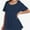 Navy blue, variant on Women's Plus Size Short Sleeve V-Neck T-Shirt - Casual Summer Tops, Comfortable Breathable Tee Shirt