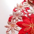 thumbnail image 5 of Luoshdecor Christmas Embroidered Table Runner,Cutwork Red Gold Poinsettia Flowers Table Runners, for Valentine's Day Christmas Wedding Holiday Dining Table Decor 14.9x69 in, 5 of 7