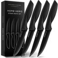 thumbnail image 1 of Juego de cuchillos para carne Home Hero, 4 piezas, acero serrado negro, 1 of 7