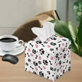 thumbnail image 2 of ZUXONGSY Dog Paw Square Tissue Box Covers PU Leather Household Tissue Holder Decorative Tissue Box Cover Wear Resistant Leather Tissue Box Cover for Table, Dresser, Countertop, 2 of 7
