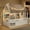White, variant on Harper & Bright Designs Twin House Floor Bed with Tent & Lights, Wooden Twin Size Montessori Floor Bed Frame with 3 Storage Shelves, Low Profile Bed with Fence Railings, White