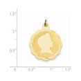 thumbnail image 2 of 14k Yellow Gold Boy Head on .018 Gauge Engravable Scalloped Disc Charm, 2 of 3