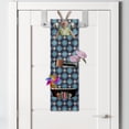 thumbnail image 2 of Antique Oriental Hanging Pocket Organizer, Energetic Look Intricate Tile Pattern, Printed Polyester Storage Bag with Pockets, 9" x 27", Seafoam Sea Blue, 2 of 2