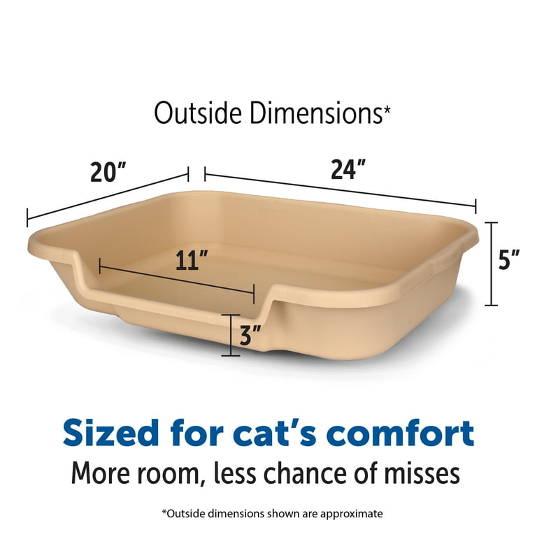 Kitty Go Here Senior Cat Litter Box Large Size Beige Color