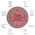 thumbnail image 6 of SAFAVIEH Tucson Gwendolyn Traditional Machine Washable Area Rug, Rust/Navy, 6' x 6' Round, 6 of 8