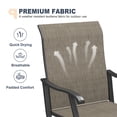 thumbnail image 6 of Vicllax Outdoor Dining Chair Patio Swivel Chairs Set of 2 Rocking Metal Textilene Fabric, Brown, 6 of 9