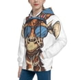 thumbnail image 2 of KLL Unisex Kids Boys Girls Hooded Pocket Pullover Hoodies-American Giraffe Style, 2 of 5