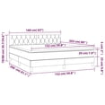 thumbnail image 6 of vidaXL Box Spring Bed with Mattress&LED Dark Gray 59.8"x79.9" Queen Velvet, 6 of 8
