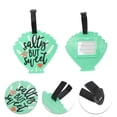 thumbnail image 3 of Unique Bargains 1 Pc Letter Shell Luggage Tag for Travelling Green Soft Rubber, 3 of 5