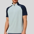 thumbnail image 2 of Camiseta de manga larga para hombre para actividades al aire libre: diseño con media cremallera y bloques de color para ciclismo, 2 of 4