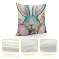thumbnail image 4 of PRATYUS  Happy Easter Rabbit Flowers Easter Eggs Throw Pillow Covers, Bunnies Easter Eggs Stripes Plaid Cushion Case Decoration for Sofa Couch 22x22in, 4 of 5