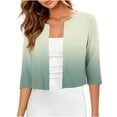 thumbnail image 3 of lcziwo Womens Summer Tops Casual Short Shrugs Kimono Cardigans Fashion 3/4 Sleeve Duster Blouse Going Out Outfits Green L, 3 of 8