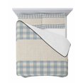 thumbnail image 7 of Quilts Full Size Bedding Set, Retro Blue Lightweight Quilted Comforter, Farmhouse Buffalo Plaid Vintage Beige Soft Reversible Bedspread Coverlet with Pillow Covers for All Season, 78" x 90", 7 of 7
