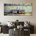 thumbnail image 3 of Hieng Large Living Room Canvas Wall Art 3 Panels Graffiti Black Woman Portrait Poster Abstract Street Pop Artwork for Bedroom Bathroom Wall Decor, 3 of 5