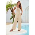 thumbnail image 2 of Mono GRACE KARIN casual con cuello en U, corte holgado, caqui para mujer, 2 of 5
