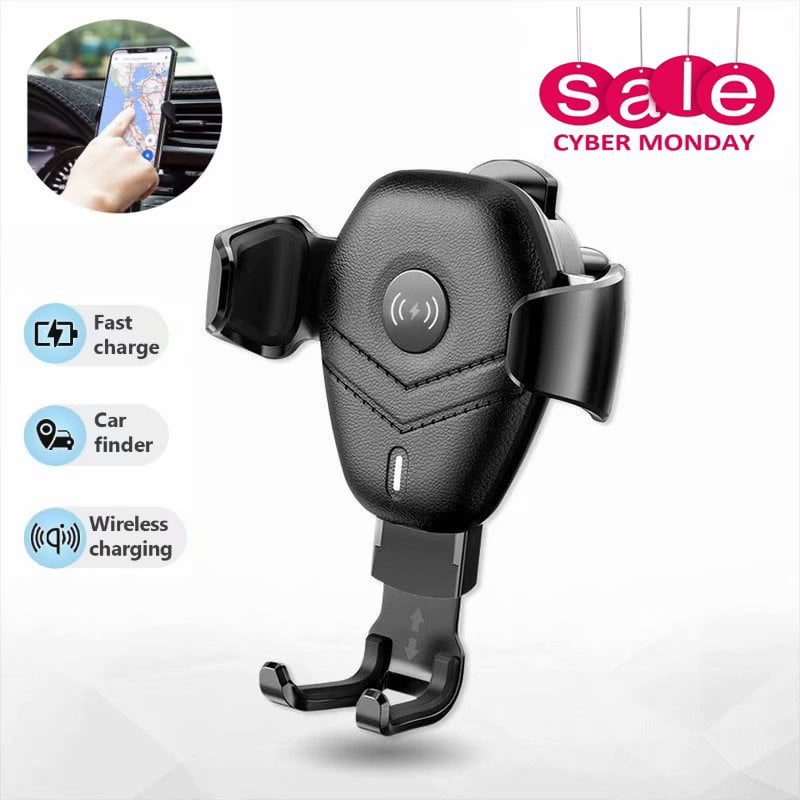 Automatic Clamping Mount QI Fast Charging Phone Holder Dashboard Air Vent Windshield Dash for iPhone 11 Pro Max/XS Max/XR/XS/8 Plus Samsung Galaxy S10/S10/S9 Silver JXWL Wireless Car Charger 