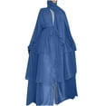 thumbnail image 2 of BadyminCSL Women's Loose Solid Color Large Long Sleeve Cardigan Dress Long Sleeve V-Neck Dress, 2 of 8