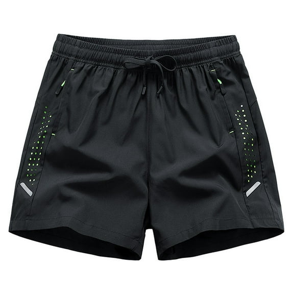 Bosfbaoi Men's Running Shorts Quick Dry Athletic Workout Gym Shorts with Zipper Pockets, 5" Lightweight Sports Gym Basketball Tennis Hiking