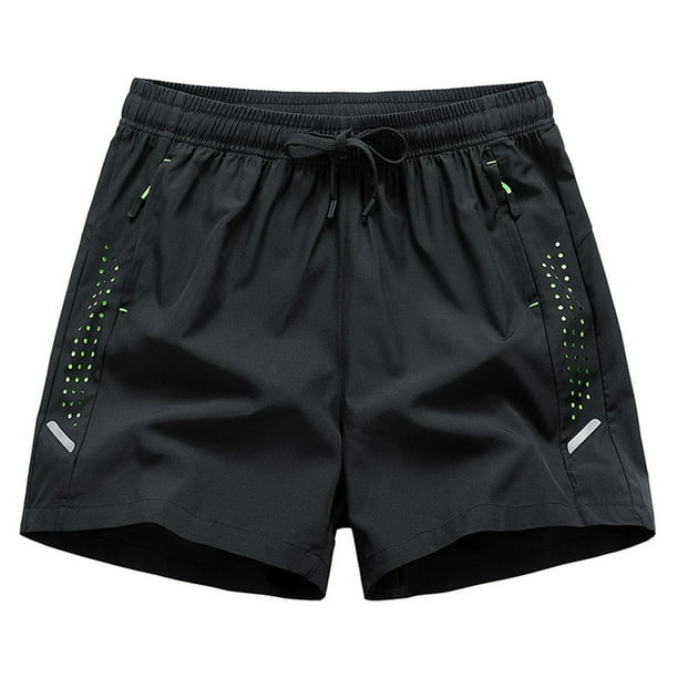 pstuiky Pantalones cortos deportivos, Pantalones cortos casuales cómodos de moda para hombre, de color liso, con cintura elástica regular, para playa Pantalones cortos deportivos para hombre