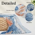 thumbnail image 4 of Ocean Octopus Throw Pillow Covers Summer Orange Blue Sea Animal Corals Blue Wooden Decorative Lumbar Pillow Cover Rectangle Cushion Case for Sofa Couch Bed Living Room Bedroom 20 X 36 Inches, 4 of 9