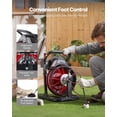 thumbnail image 6 of Drain Cleaner Machine 50 FT x 5/16 Inch, Auto Feed Sewer Snake Auger with 4 Cutters & Air-Activated Foot Switch for 2" to 4" Pipes, 6 of 6
