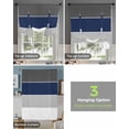 thumbnail image 4 of Black Grey Navy Blue Striped Tie Up Curtains for Window, Geometric Horizontal Simple Lines Thermal Insulted Balloon Shade Adjustable Rod Pocket Curtains Valance for Kitchen Bathroom Café 42 x 63, 4 of 7