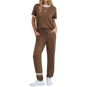 Moshu Women's Color Block Two-Piece Tracksuit Set