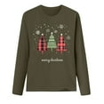 thumbnail image 4 of Wowcloth Woman's Christmas Tree Print Long Sleeve T-Shirt, Round Neck Casual Top for Daily Wear and Holiday Season, 4 of 7