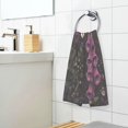 thumbnail image 3 of Yayeee 100% Cotton Hand Towels for Bathroom 16" x 28" Soft Absorbent Kitchen Towel, Dark Purple Floral Pattern, 3 of 7