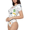 thumbnail image 2 of Naloa Easter Rabbit Women's Short-Sleeved Onesie, One-Piece Swimsuit for Parties, dates, clubs - Small, 2 of 9