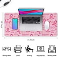 thumbnail image 5 of Long Mouse Pads for Desk,Pink Breast Cancer and Love Desk Mats on Top Of Desks, Desk Mouse Pad Extra Large with 3mm Non-Slip Base and Stitched Edge for Gaming,Office,Work,Home 35.4x15.7in, 5 of 5