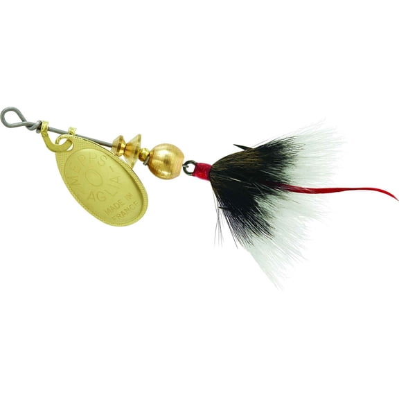 Mepps Aglia In-Line Spinner, 1/12oz, Dressed Treble Hook, Gold Blade & Gray Tail