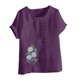 thumbnail image 3 of Túnica de Manga Corta Tops para las Mujeres Océano Pescado Impreso Blusa, Ropa Casual Ver Botón Arriba Camiseta, 3 of 4