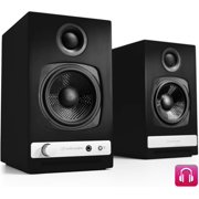 Audioengine HD3 Wooden Wired Bluetooth Stereo Amplifier Bookshelf Speakers - Pair (Satin Black)