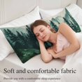 thumbnail image 5 of Dark Green Forest Body Pillow Cover 20 x 60 Inch Decorative Pillow Cover Nature Mountain Pine Tree Vintage Lumbar Pillowcase Seasonal Rectangle Cushion Case for Couch Sofa Bed Living Room, 5 of 9