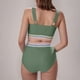 thumbnail image 5 of Conjunto de Bikini de Cintura Alta para Mujeres Control Del Estómago de Cintura Alta de Dos Piezas Nudo Cortado Traje de Baño Nylon Spandex, Conjunto de Bikini Sexy para la Playa, 5 of 8