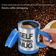 thumbnail image 2 of Taza agitadora eléctrica de acero inoxidable de 301-400 ml, taza de café automática para jugo de leche (azul), 2 of 5