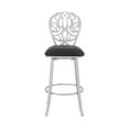 thumbnail image 3 of Armen Living Cherie Contemporary 30" Bar Height Barstool in Brushed Stainless Steel Finish and Black Faux Leather, 3 of 6