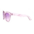 thumbnail image 3 of Girls Child Size Engraved Bling Foil Plastic Round Horn Rim Sunglasses Purple, 3 of 4