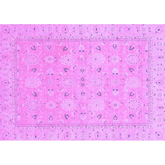 Ahgly Company Indoor Rectangle Abstract Purple Modern Area Rugs, 4' x 6'