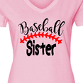 thumbnail image 4 of Inktastic Baseball Sister Women's V-Neck T-Shirt, 4 of 5