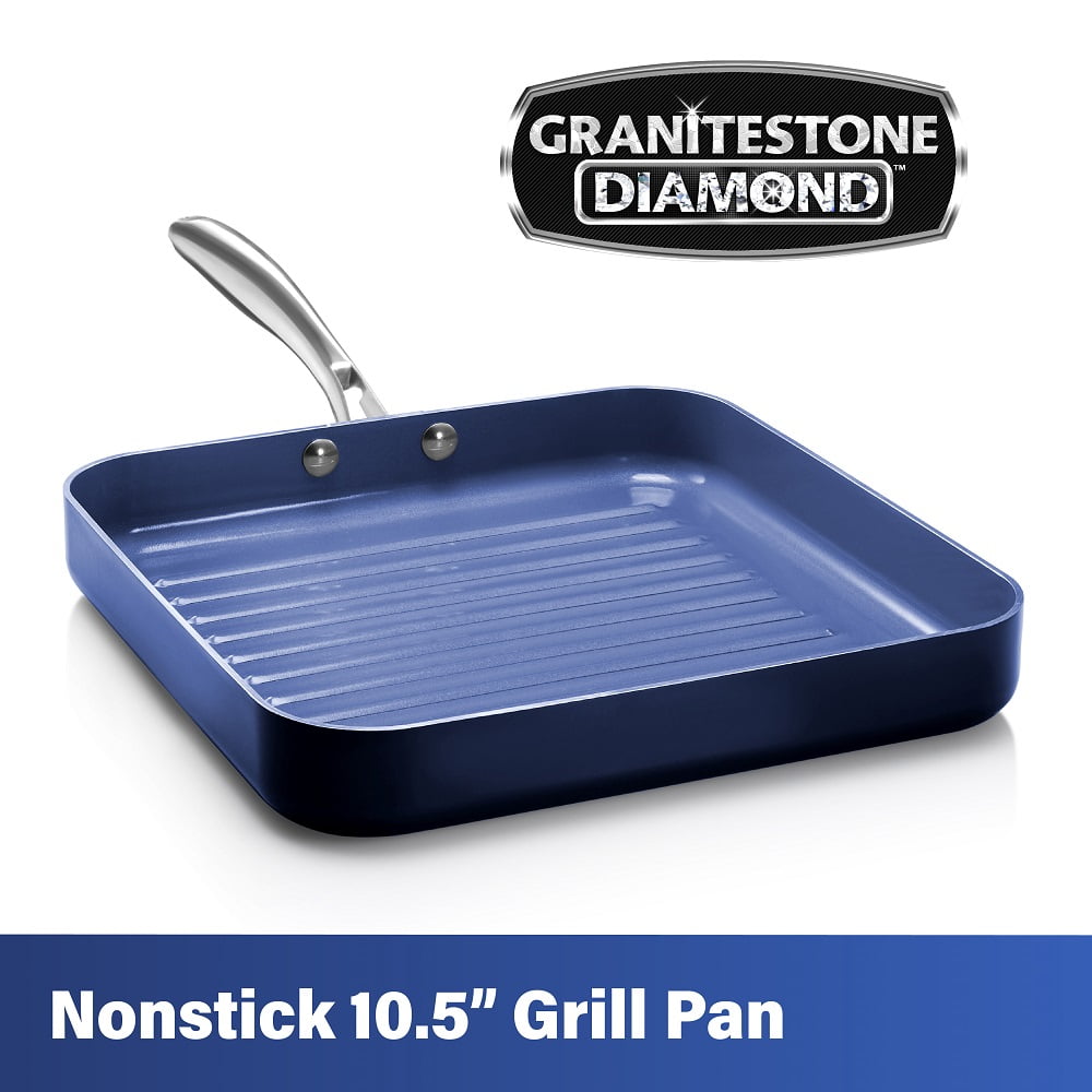 Square Granite Grill Pan Nonstick With Handle 28 Cm - Grey