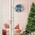 thumbnail image 4 of Christmas Wreath With Bow Wall Decor Ornaments Plastic Silk Cloth 40cm Tree Hanging Pine Needles, 4 of 10