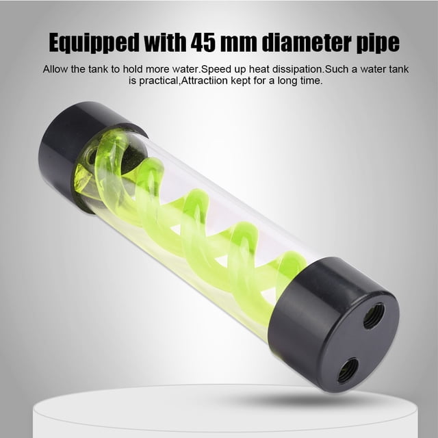Computer Water Tank PC Water Cooling Reservoir 45mm Diameter Tube with High Temperature Resistant Covers & G1/4 Thread for Desktop Computer Cooler Accessory