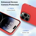 thumbnail image 3 of Liquid Silicone Case for iPhone 14 Pro Max Case, Full Body Protective Cover, Shockproof, Slim Phone Case, Anti-Scratch, Red, 3 of 8