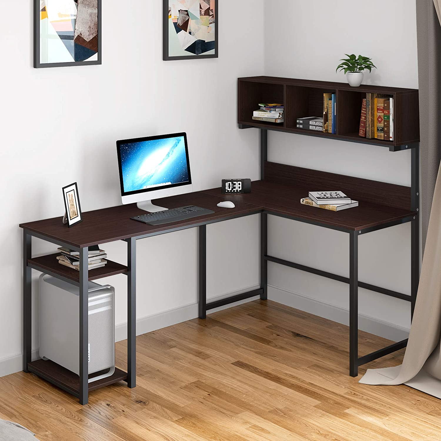 corner desk with hutch for home office